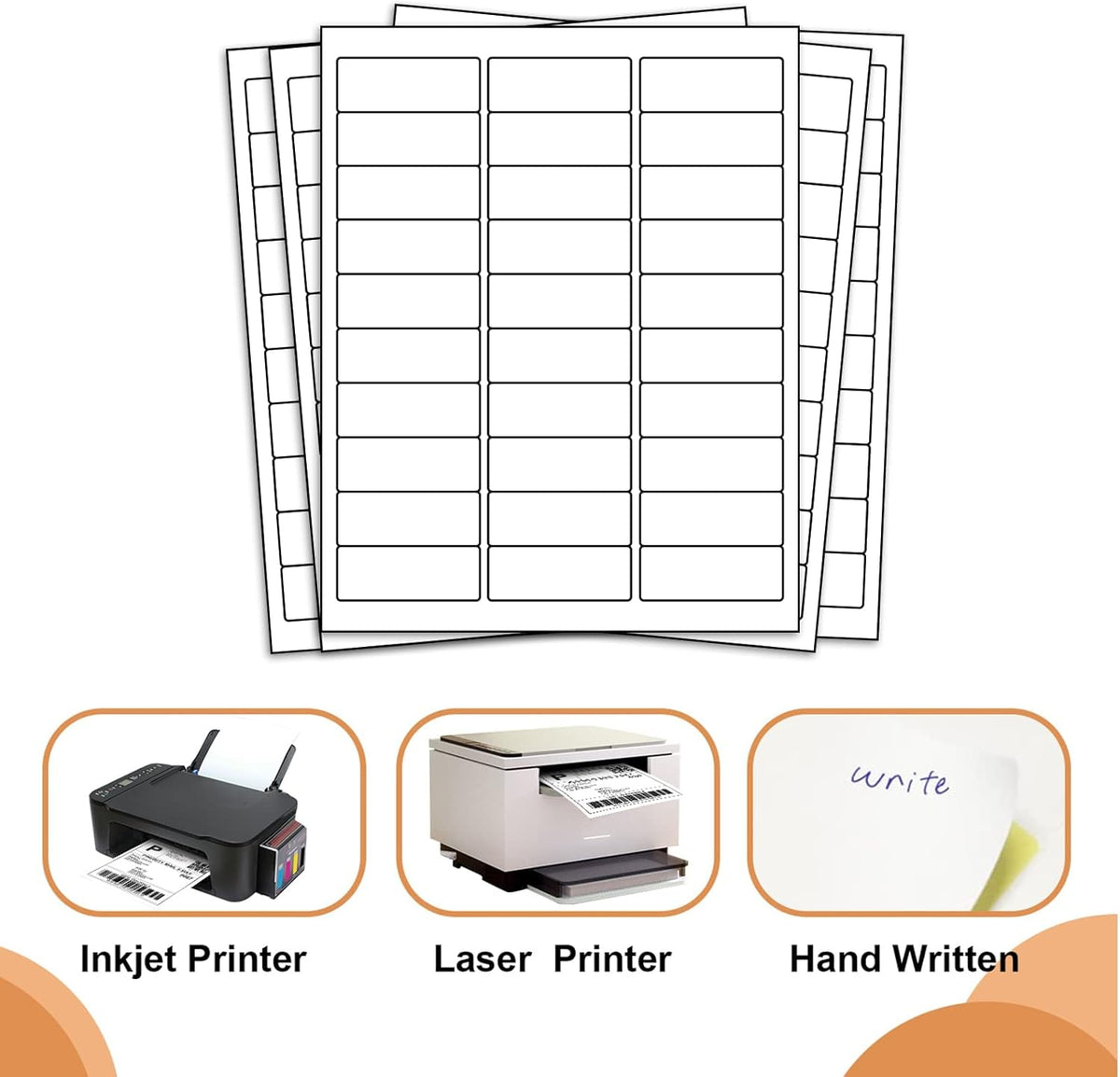 1" X 2-5/8" 30 Up Mailing Labels for Laser/Inkjet Printer, Address Labels, Shipping mailing Labels (25Sheets - 750 Labels)