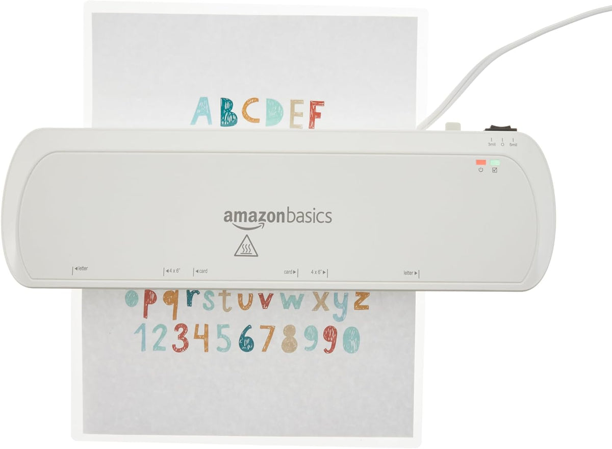 Amazon Basics Clear Thermal Laminating Plastic Paper Laminator Sheets, 9 x 11.5-Inch, 200-Pack, 3mil