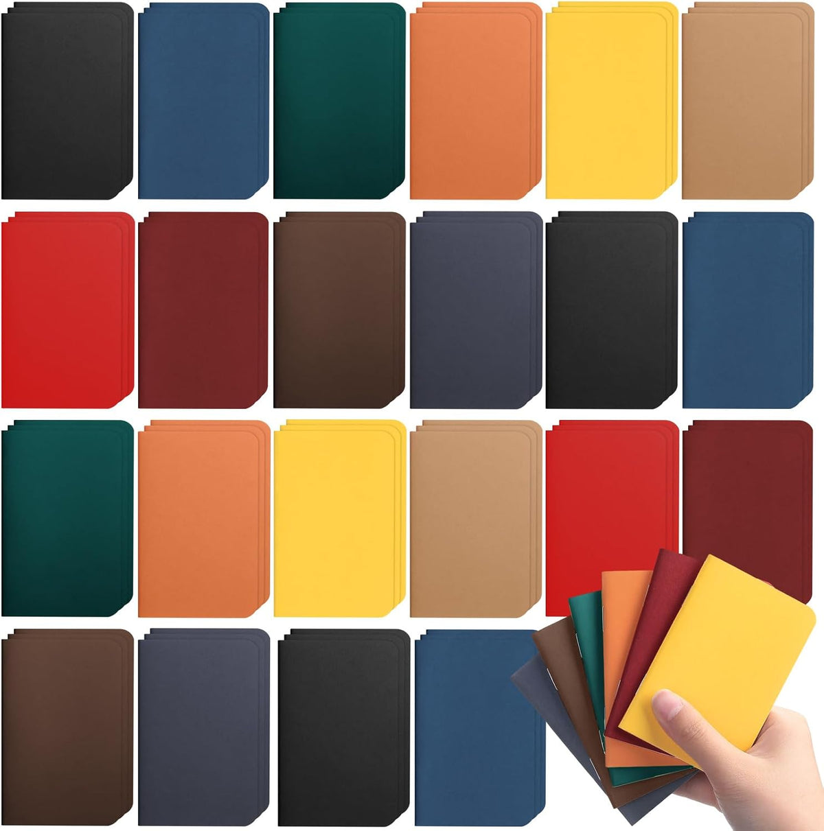 Lincia Bulk Pocket Notebook 2.5" x 4" Mini Notebooks First Day of School Small Wallet Notebooks Tiny Colored Purse Journals Lined Notepad for Kids Student Back to School Supplies(Classic Color,30 Pcs)