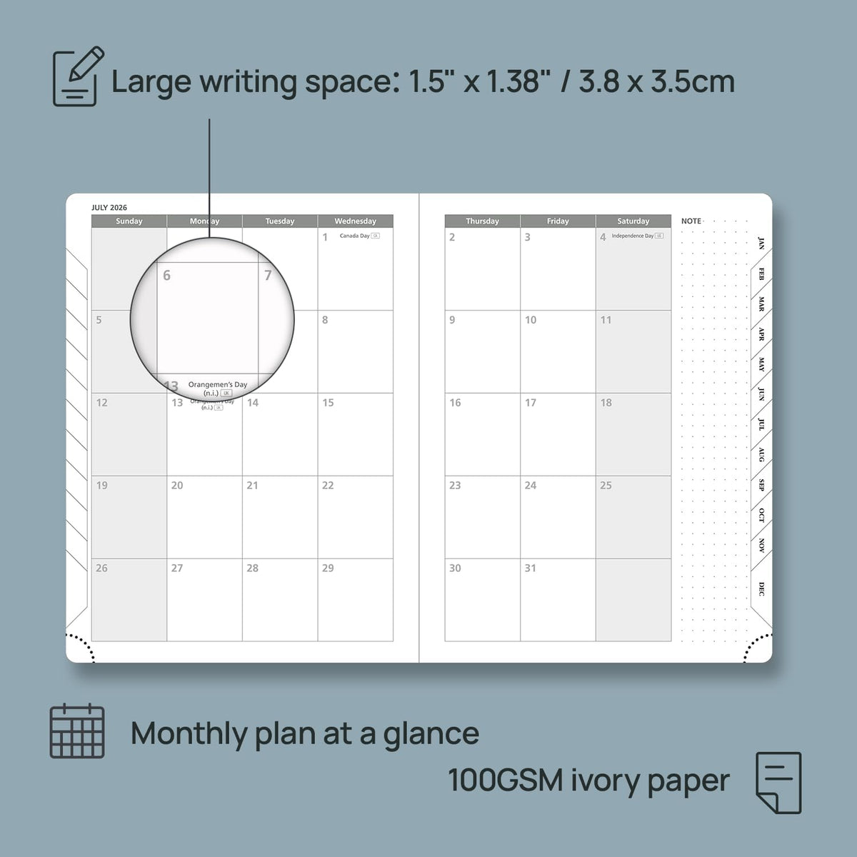 POPRUN 2026 Planner (Medium - 6.5'' x 8.5'') - 2026 Weekly Calendar ((Jan. 2026 - Dec. 2026) with Hourly Time Slots, Weekly/Monthly Appointment Book for Time Management - Leather Soft Cover - Pacific Green