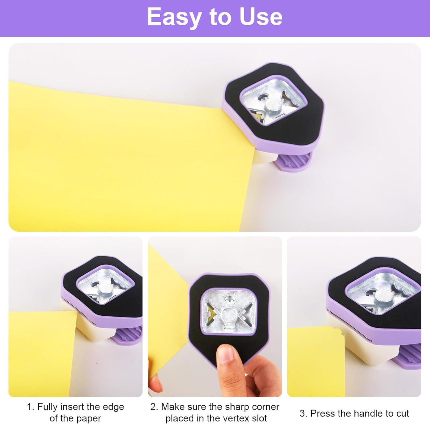 Paper Corner Cutter, Corner Punch Corner Puncher for Cardstock, 3 in 1 Beauty Shape Paper Edge Cutter for Card Making, Crafts, DIY Projects, Scrapbook Supplies