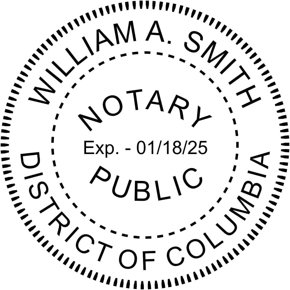 Custom Notary Embosser, Customizable for 37 Total States, Embossed Notary Seal | Great for Official Documents and Paperwork | Great Way to Certify Your Documents (District of Columbia)