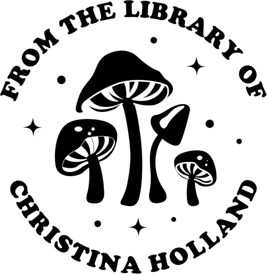 from The Library of Embossers & Stamps for Fantasy Book Readers | Custom Embosser | Custom Stamp | Ex Libris | Elevate Your Fantasy Collection of Stories and Novels (Design 13, Wood Hand Stamp)