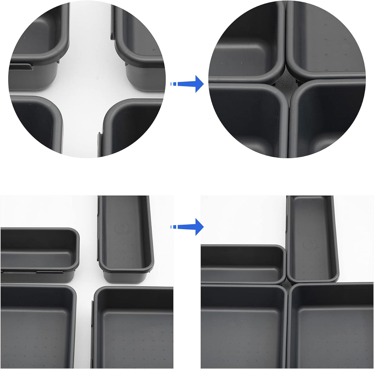 Office Drawer Organizers Bins Junk Drawer Organizers Tray Storage Dividers for Office Desk Dress Makeup (13pcs 2Size)