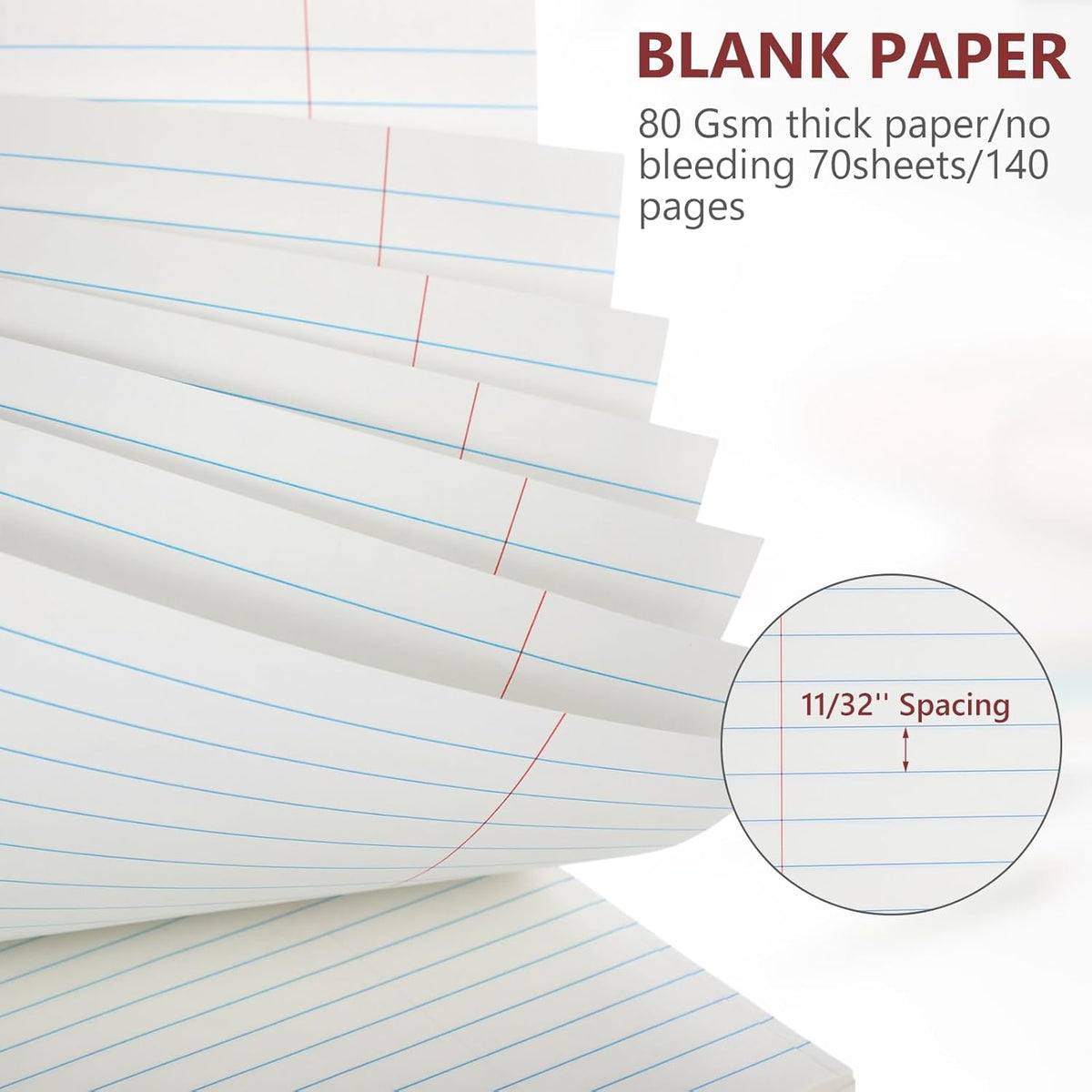 6 Pack 8.5 x 11'' Top Bound Office Steno Book Wide Ruled Double Sided Spiral Notebooks Reliable White Paper 70 Sheets/Pad Pastel Colors Covers for Writing School Notes(Vintage Color)