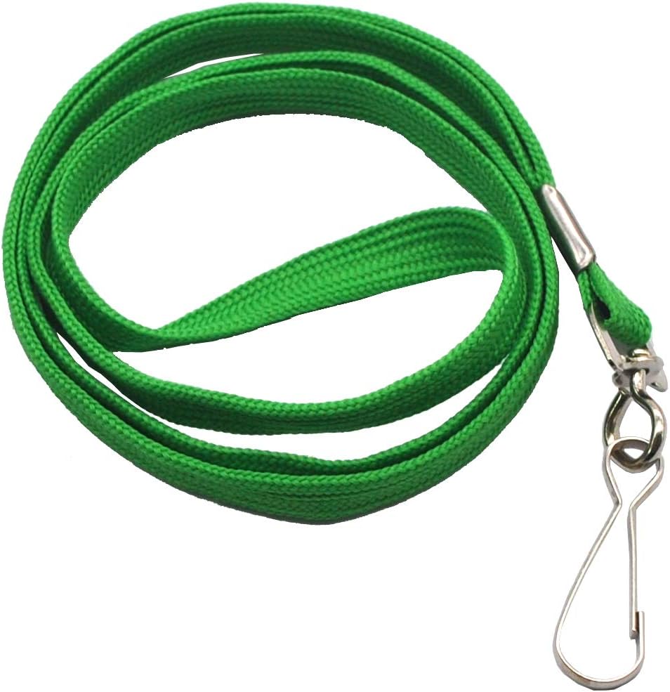 Beebel Lanyard 50PCS Lanyards with Swivel Hook clips for ID Name Badge Holder (Green)