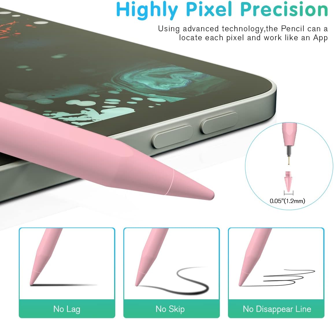 ANYQOO Stylus Pen for iPad 6th-11th Generation - Fast Charge Magnetic Pencil, Compatible with 2018-2025 Apple iPad Pro 11"/12.9"/M4, iPad Air 3/4/5/M2/M3, iPad mini 5/6 Gen/A17Pro