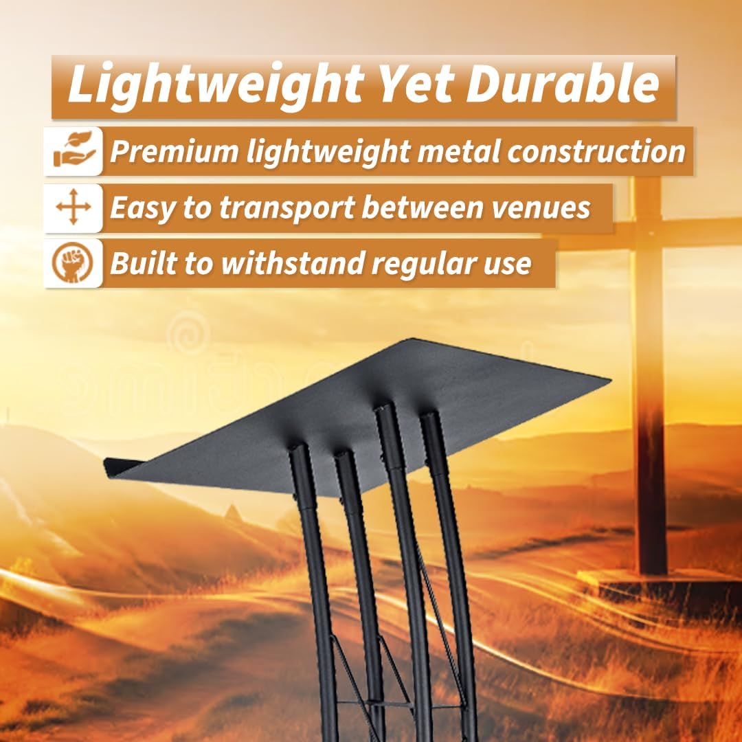Kingdom KML17B Podium, Modern Metal Podium for Churches, Meetings, Halls