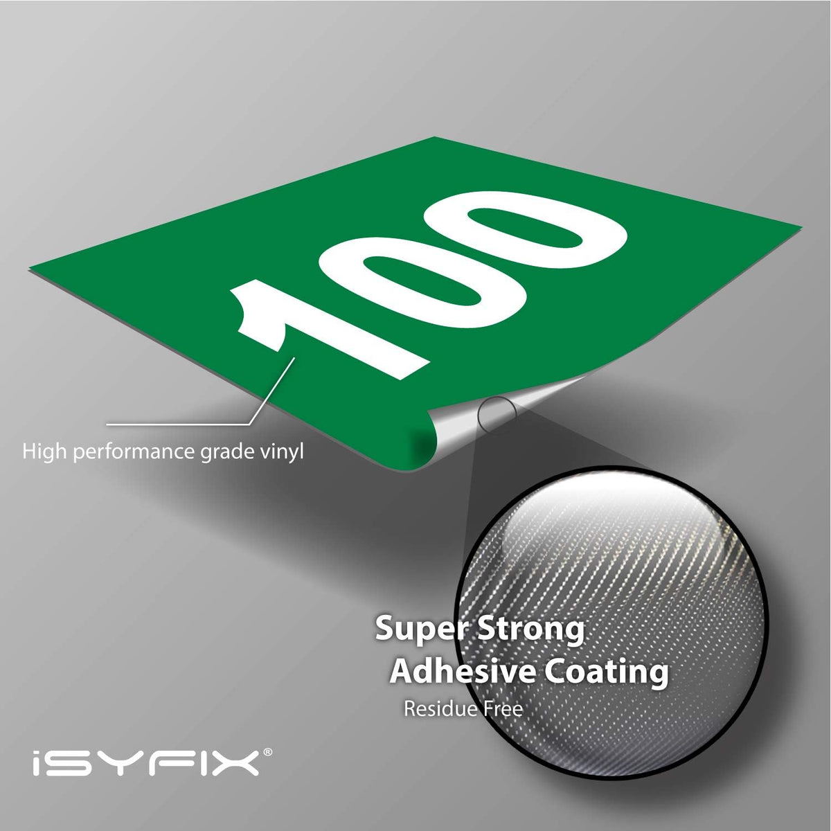 iSYFIX Green Consecutive Number Stickers – 1 to 100, 2-inch, 1 Set – Vinyl Self Adhesive Premium Decal, Ideal for Inventory, Storage, Organizing, Boxes, Bins, Toolbox, Lockers & More, Indoor/Outdoor