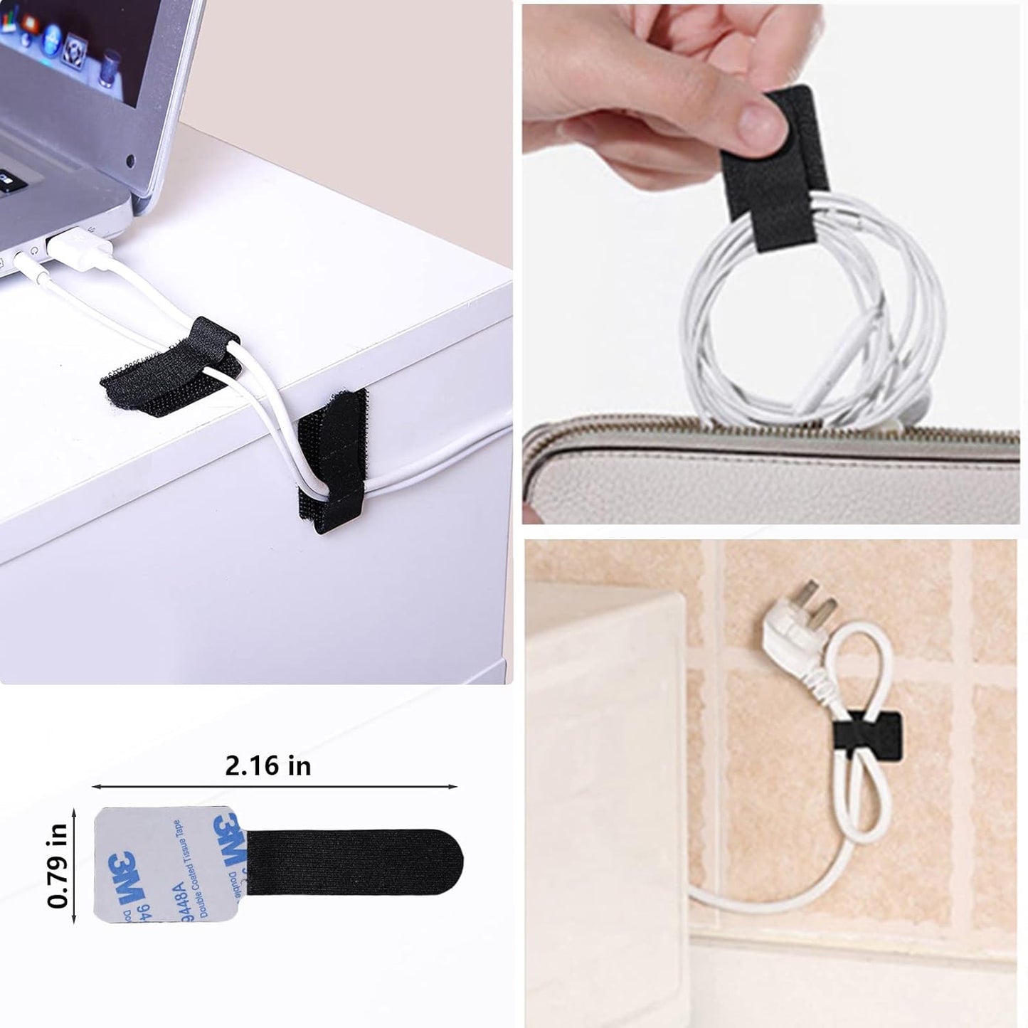 311Pcs Cable Management Organizer Kit 4 Cable Sleeve Split,53Cable Clips 12Cord Clips Holder,22 Cable Ties, 20 Adhesive Wall Cable Tie, 200Fasten Cable Ties for TV Office Home Electronics