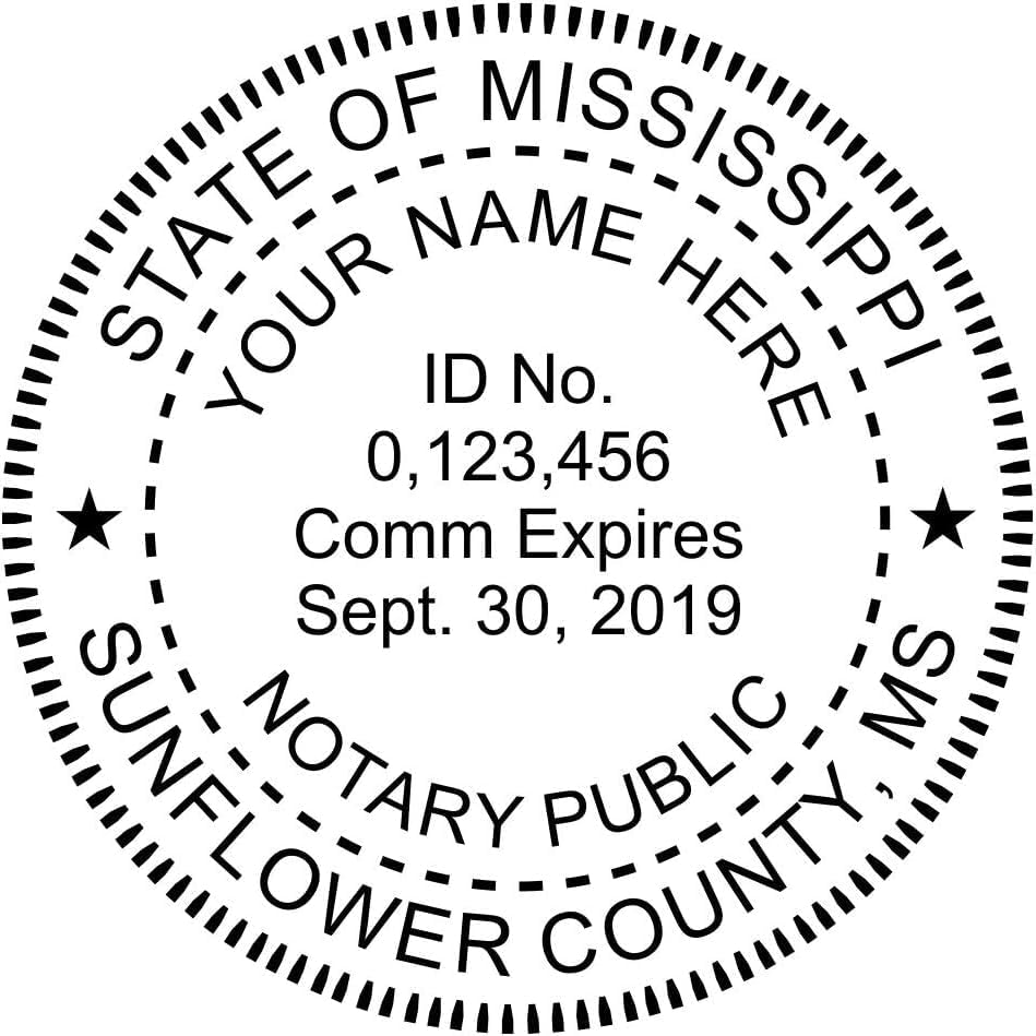 Custom Notary Embosser, Customizable for 37 Total States, Embossed Notary Seal | Great for Official Documents and Paperwork | Great Way to Certify Your Documents (Mississippi)