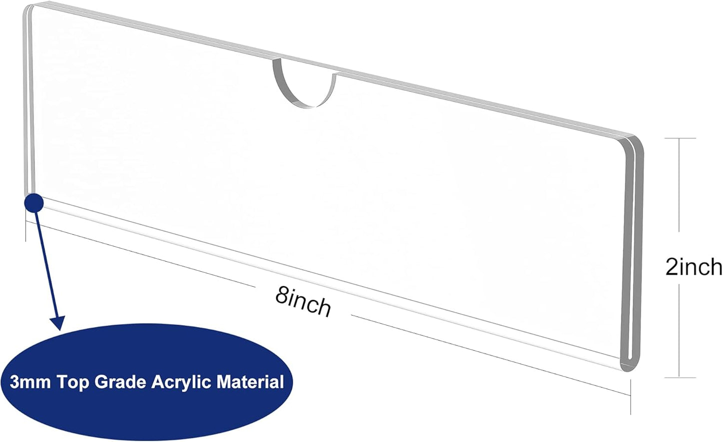 Acrylic Wall Name Plate Holder, Door Plate with Adhesive Tapes, Clear Sign Holder Frame, 2"x8", 10 Pack