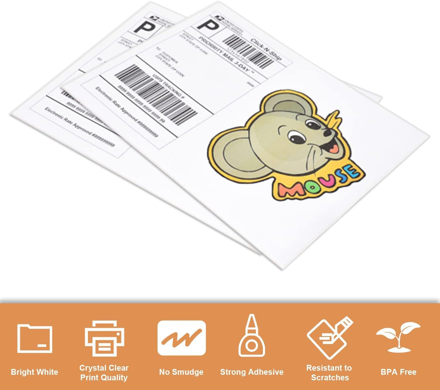 Full Sheet Labels 8.5 X 11, White Matte Sticker Paper, Laser/Inkjet Printing, 500 Sheets, 500 Labels, 1 Up Shipping Mailing Address Storage Bin Labels Stickers 8-1/2" x 11"(500 Sheets 500 Labels)