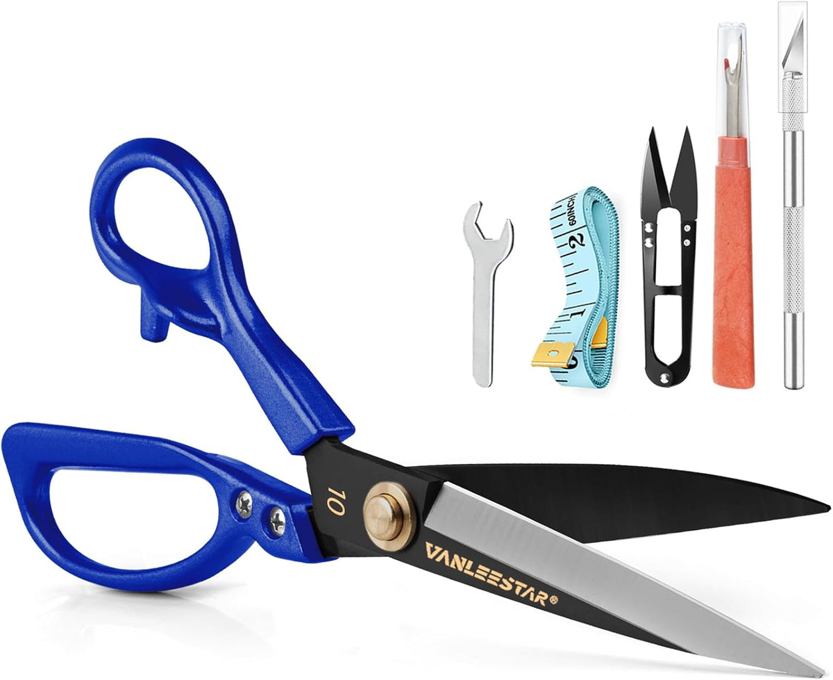 Fabric Scissors 10'' Dressmaker Shears - Professional Grade Dressmaker Shears, Sharpest Sewing Scissors for Denim, Leather, Sewing, Embroidery and Crafts, etc