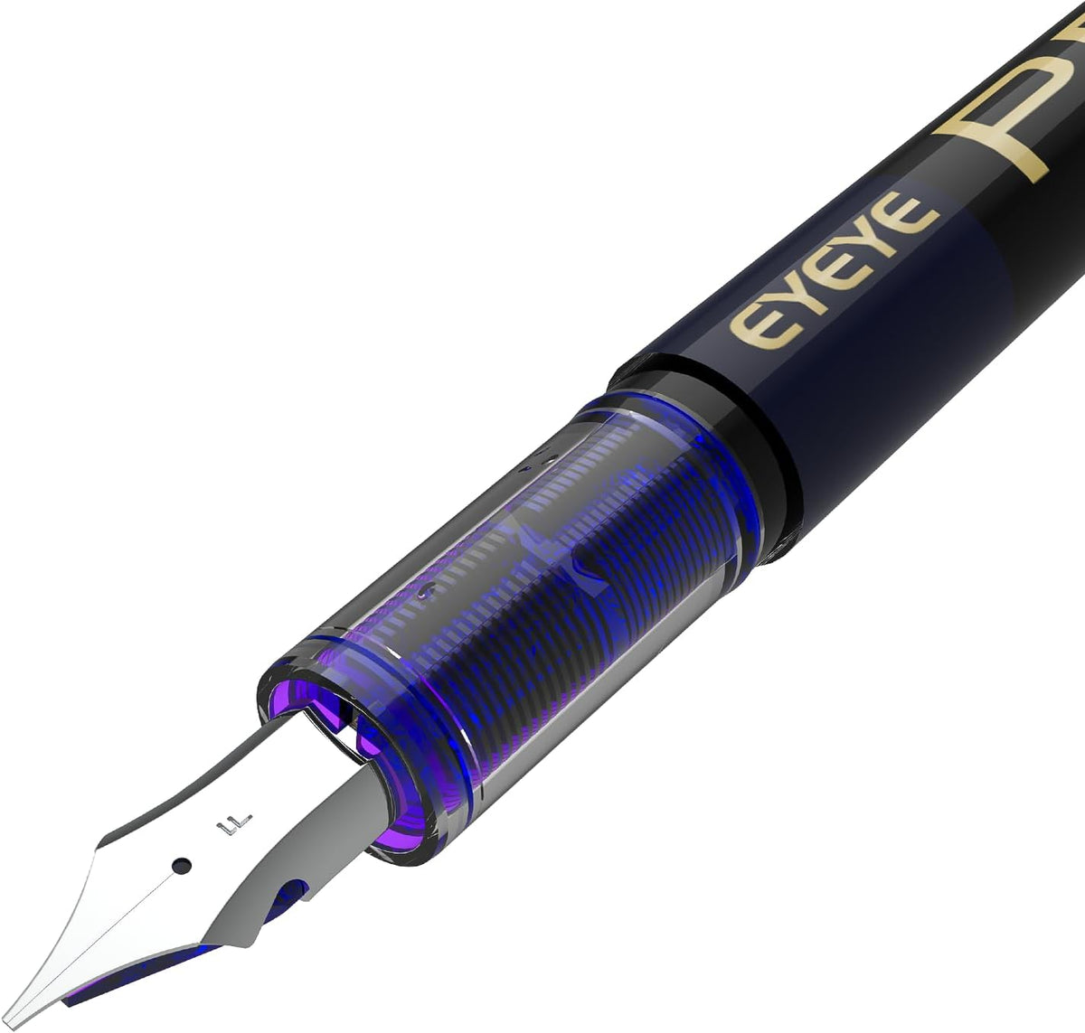 EYEYE Disposable Fountain Pens Fine Point, 4 Black 4 Blue Fountain Pens or Writing, Stainless Steel Nib, Smooth Writing for Calligraphy, Journaling, Drafting, Sketching, Doodling & Office Supplies