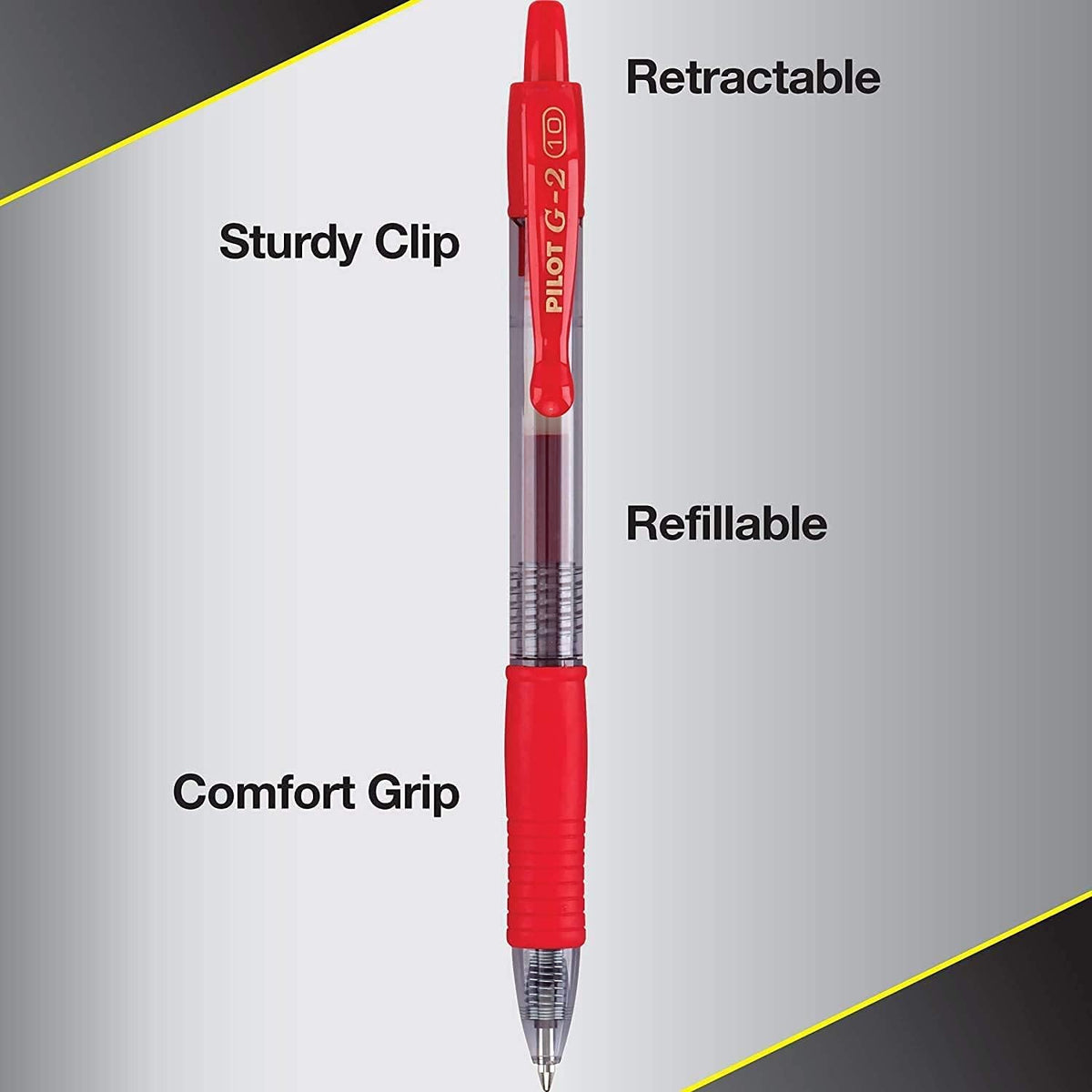Pilot, G2 Premium Gel Roller Pens, Bold Point 1 mm, Pack of 14, Red