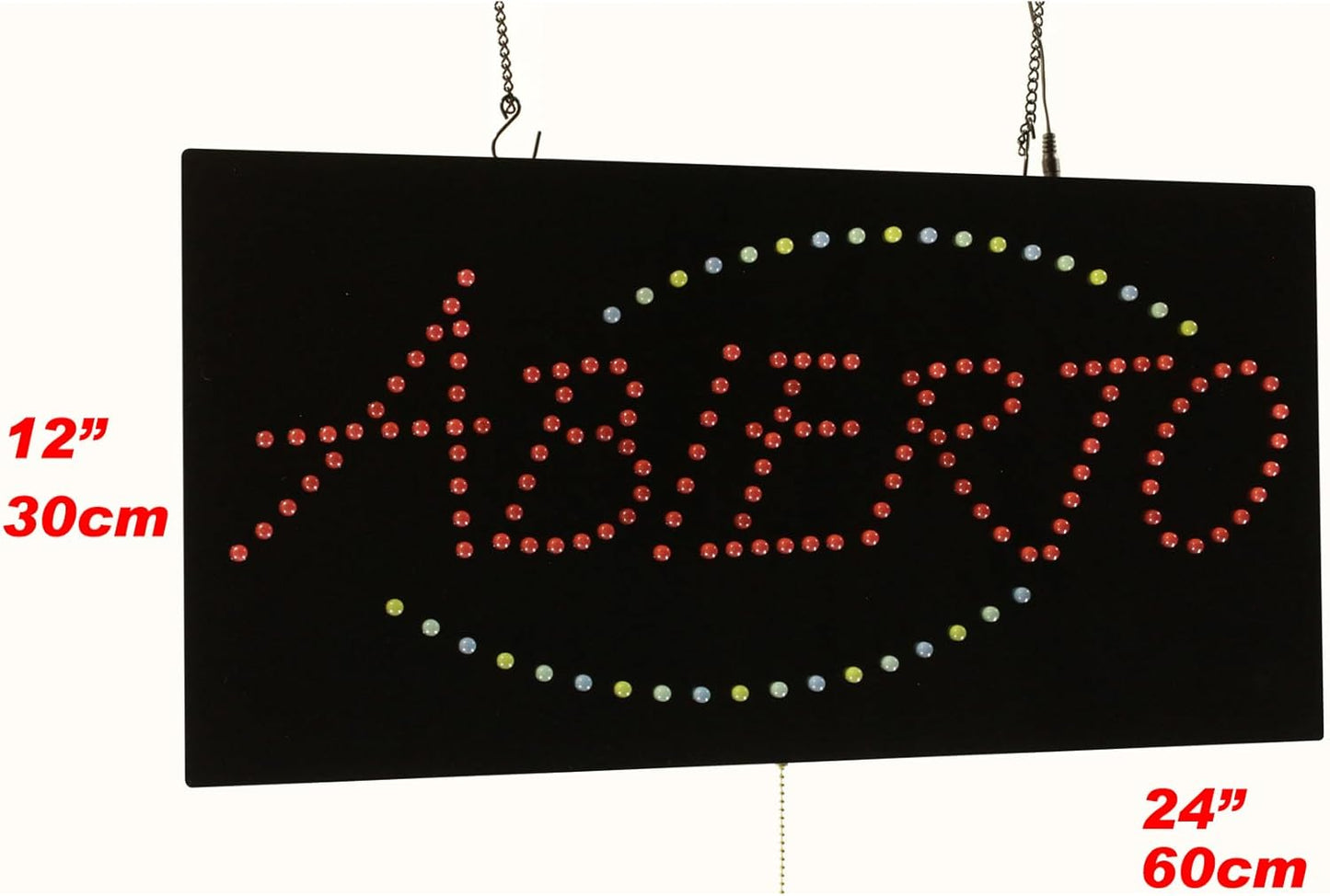 Abierto Sign, 24"x12", 60x30cm, TOPKING, LED, Neon, Florescent, Signage, Signboard, Display, Billboard, Screen, Grand Opening, Gift