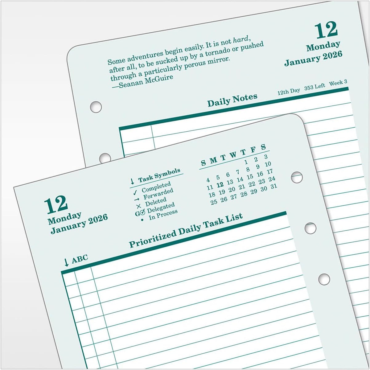 FranklinCovey - Original Two Page Per Day Ring-Bound Planner (Pocket, Jan 2026 - Dec 2026)