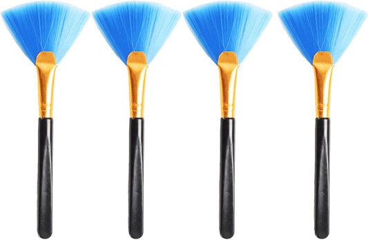 4PCS Super Soft Cleaning Fan Brush Fibre Blue 12.5cm Cleaning Computer Keyboard Dust Lens Mobile Phone Razor Cleaning Brush Display Electronics Crevice Cleaning