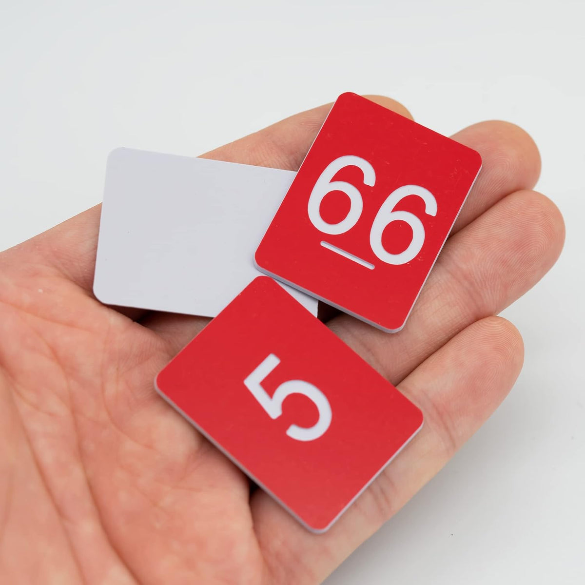 StayMax Rectangle Plastic Numbered Tags Number Disc Number Token (0-25, Red)