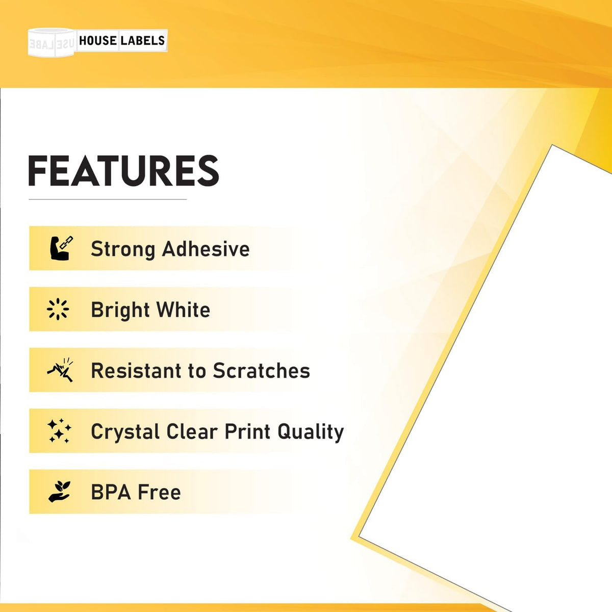 HOUSELABELS 1-up (Full Sheet) Multipurpose Labels (8-1/2" x 11") for Laser and Inkjet Printers, 400 Sheets