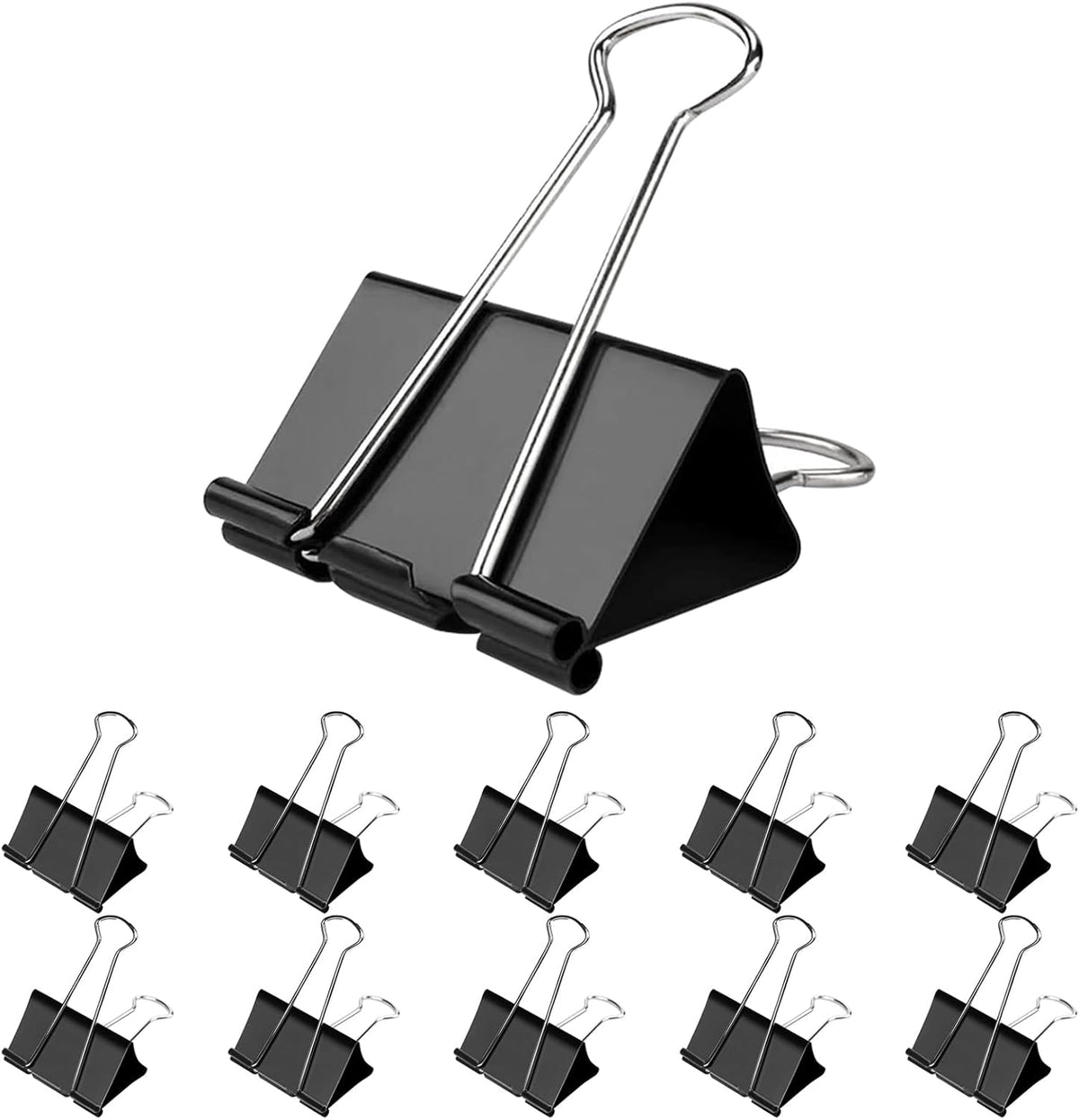 Jumbo Binder Clips 3 inch,75mm Width,10 Pack Extra Large Binder Clips for Office,School and Home Organization,Black