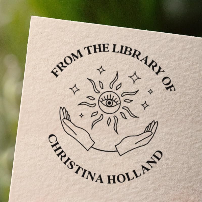 from The Library of Embossers & Stamps for Fantasy Book Readers | Custom Embosser | Custom Stamp | Ex Libris | Elevate Your Fantasy Collection of Stories and Novels (Design 18, Self-Inking Stamp)