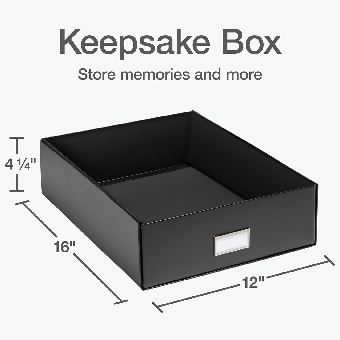 Oxford Keepsake Box, Protective Storage Box, Home and Office Organizer, Photo Storage Box, Souvenir Organizer, Large, 16" x 12" x 4 1/4" (41787)