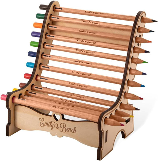 Desk Name Plate Personalized Name 12 Coloring Pencils Bench Name Plate For Desk Custom Teacher Desk Name Plate Student Painting Home Room Decor Gifts For Son Daughter