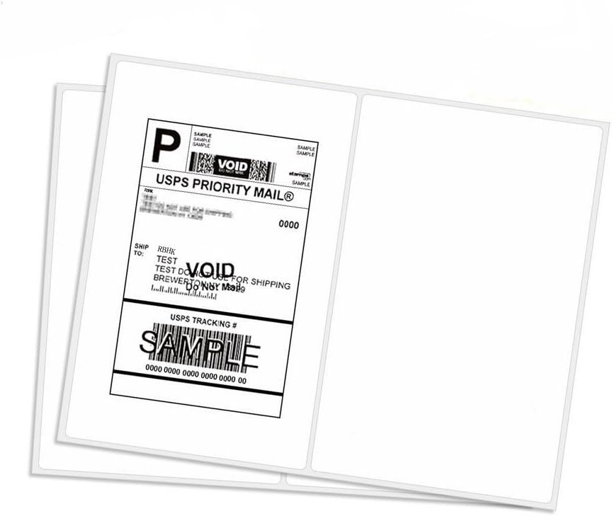 8.5 x 5.5 Inches Half Sheet Self Adhesive Shipping Address Labels for Laser and Inkjet Printer, Rounded Corner (5000 Sheets, 10000 Labels)