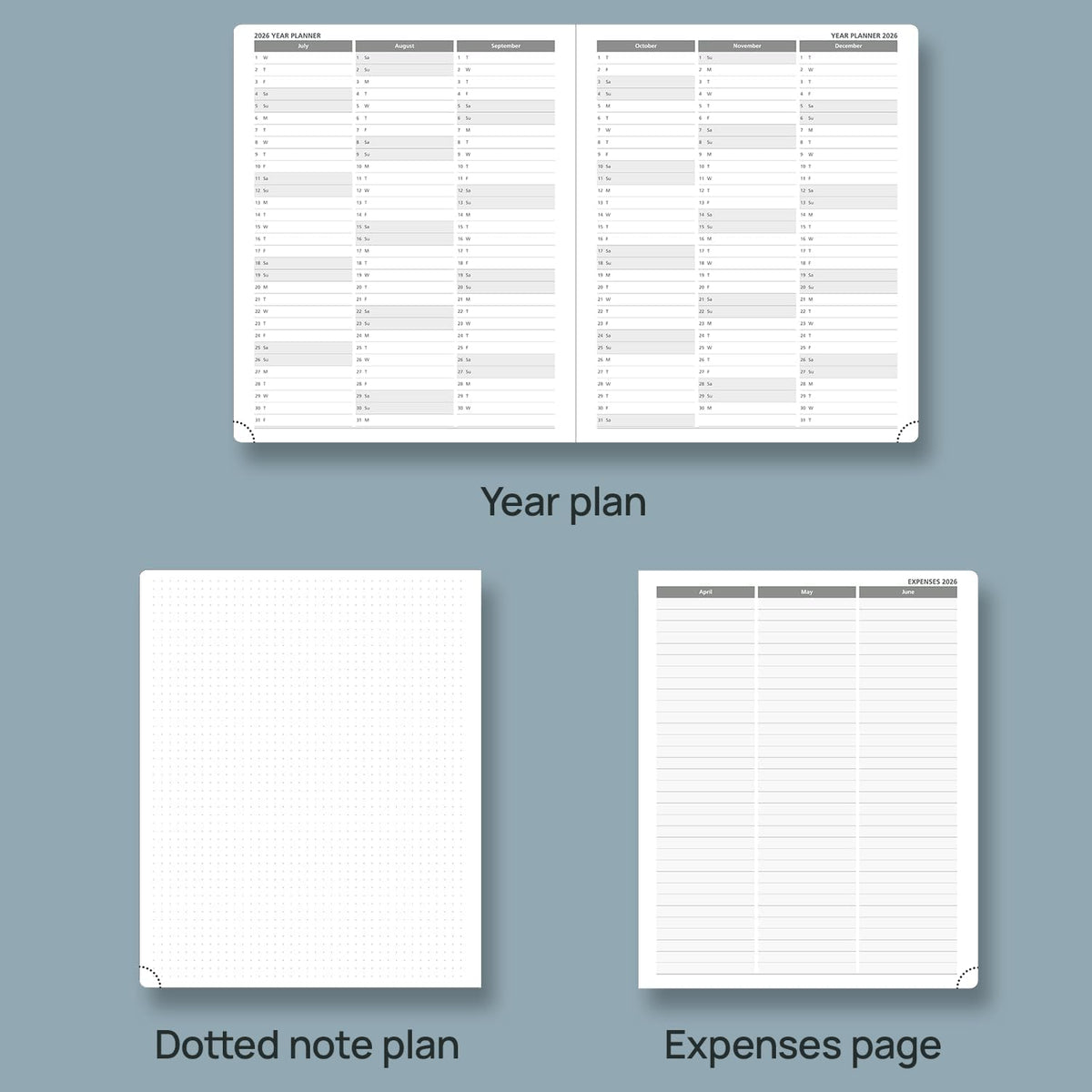 POPRUN 2026 Planner (Large Size 8.5''x 10.5'' Hardcover) - Daily Weekly and Monthly Calendar Agenda 2026 Appointment Book with Hourly Time Slots, Monthly Tabs, 100 GSM - Light Pink