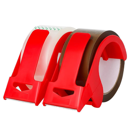 CHUANGSEED Clear and Brown Packing Tape with Dispenser-2.7mil x 1.88" x 55Y Heavy Duty Packing Tape for Moving Boxes-Moving Tape Strong Adhesive Packaging Tape