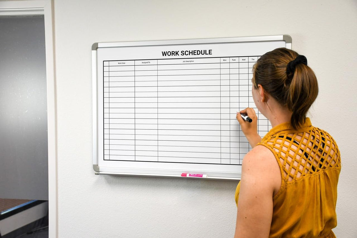 Work Schedule Whiteboard 48" x 36"