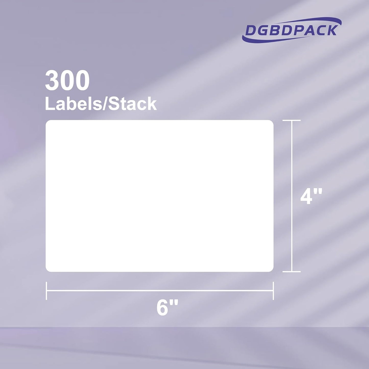 DGBDPACK Fanfold 4'' x 6'' Direct Thermal Shipping Labels 300 Labels/Stack Compatible with Zebra Rollo Beeprt Printer Ultra Adhesive