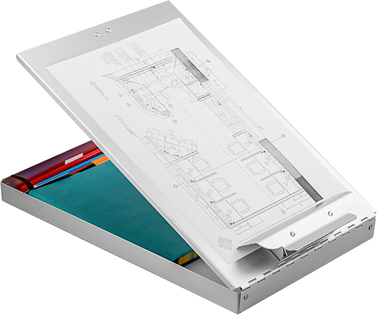 ZCZN Aluminum Clipboard with Storage, 6 Pack Recycled Metal Clipboard Box, Form Holder, Suitable for School, Office, Jobsite or Medical Staff, 9.25 x 13.78 Inches, Silver