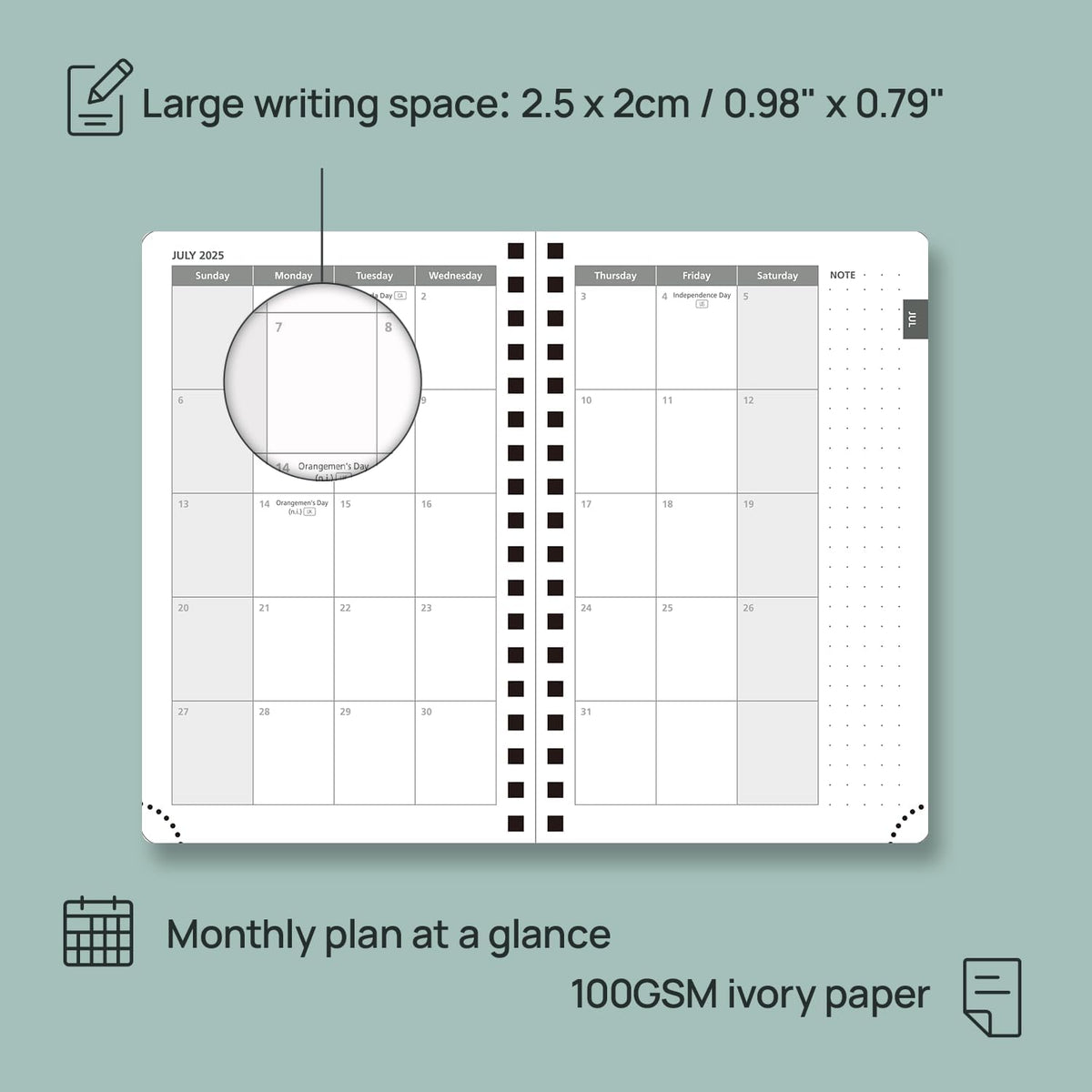 POPRUN Planner 2025-2026 Weekly Notebook (Pocket Size 4''x 6.25''), Small Academic Calendar for Purse with Spiral Soft Cover, Plastic Ruler, Inner Pocket, 100 GSM - Pink