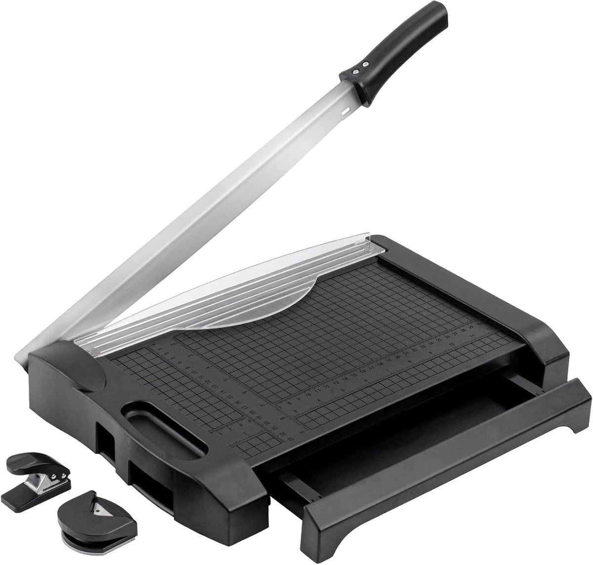 TIANSE Paper Cutter 3 in 1 Paper Trimmer Guillotine with Safety Blade Lock 5 to 10 Sheet Capacity Paper Cutting Board for Home Office School