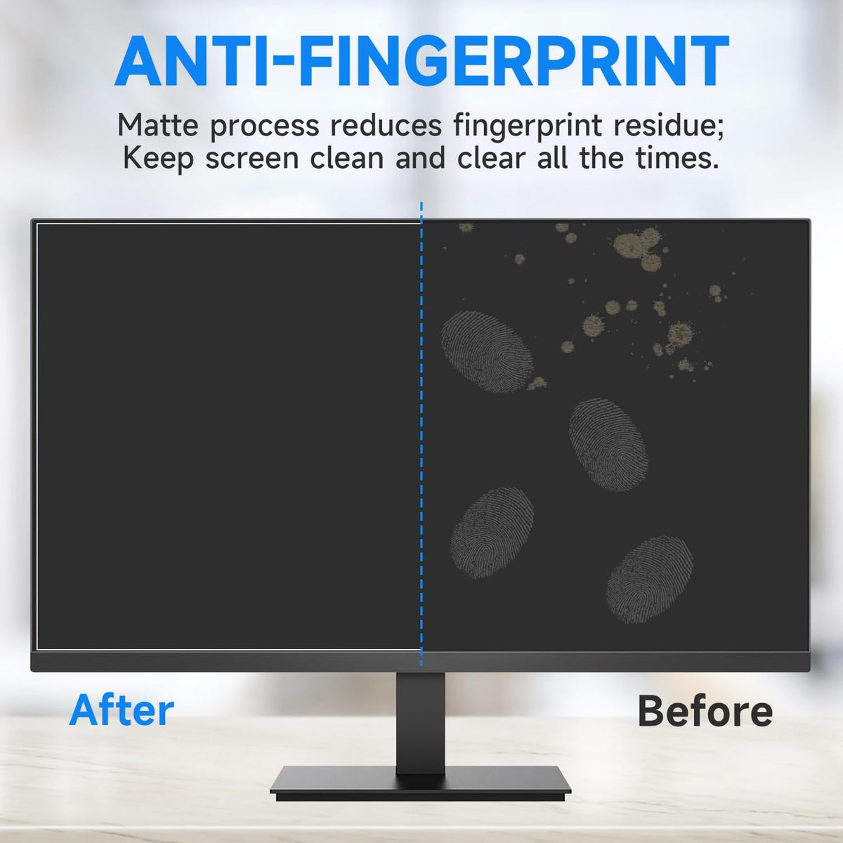 2 Pack 24 Inch 16:10 Display Anti Glare Computer Screen Cover, Eye Protection Matte Anti Scratch Anti Glare Film for 24'' Computer Widescreen Monitor