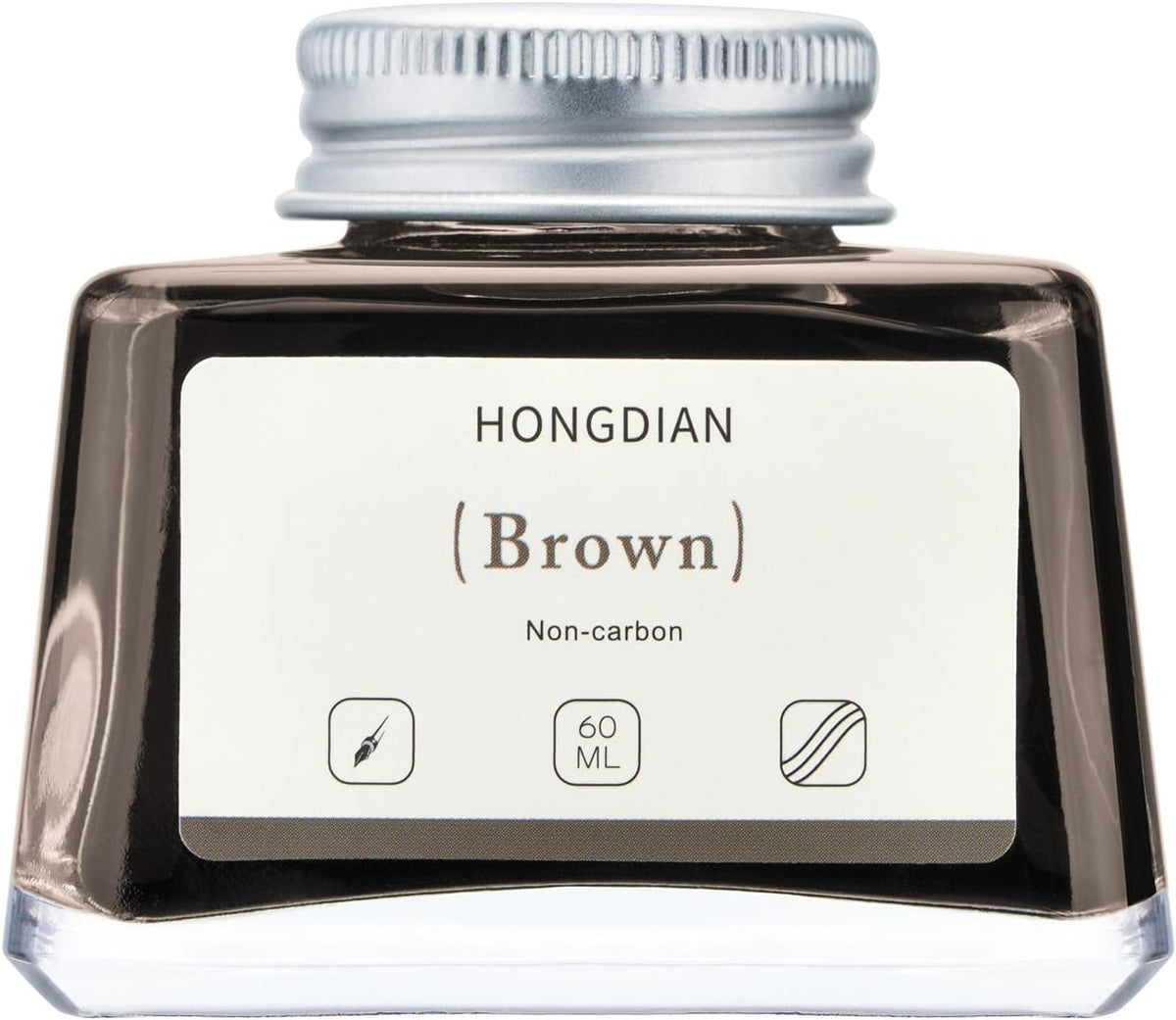 Asvine Hongdian Fountain Pen Bottled Ink Brown, 60ml Fountain Pen Ink Bottled for Writing and Calligraphy, Non Carbon