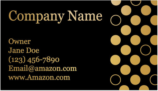DISCOUNTCARDSTOCK.COM Personalized Gold Polka Dots Business Cards, 100 Pack, 3.5" x 2", 14 PT Thick, Made in USA