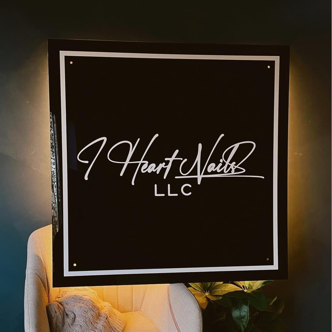 Custom Backlit Acrylic Sign, Illuminated Business Logo Sign, Personalized LED Logo Neon Signs for Business Office Beauty Salon Decor (Square, 15"~48")