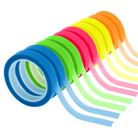 NEWEST 10 Rolls Highlighter Tapes, Clear Color Tape Removable Marking Sticker for Reading Class, 16 ft Per Roll