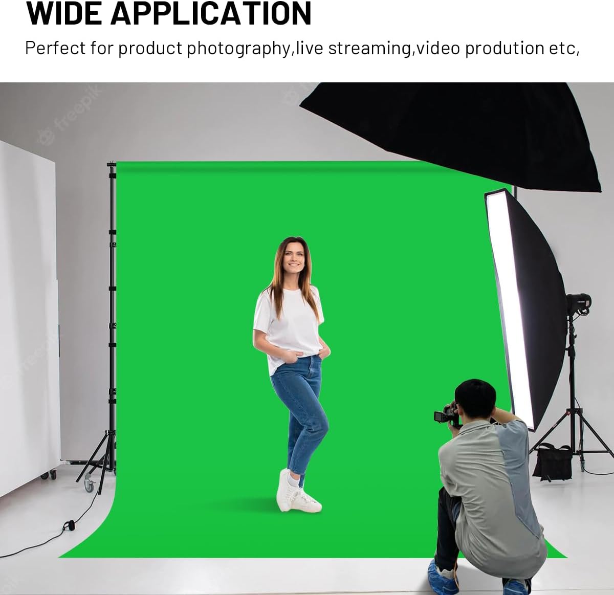 Green Screen Backdrop Background,10 X 20 FT Large Photography Backdrop Photo Background Screen for Streaming Zoom Photo Muslin Green Curtain Video Recording Greenscreen Picture Photoshoot