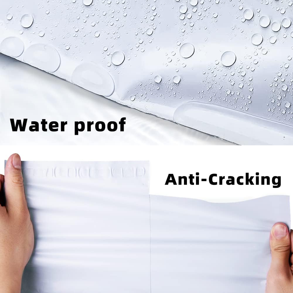 POLYSELLS 50 pcs 14.5x19 Inches White Poly Mailers Shipping Envelopes, Strong Adhesive Sealing, Waterproof, and Tear-resistant Postal Mailing Bags for Clothing, Books, and Accessories