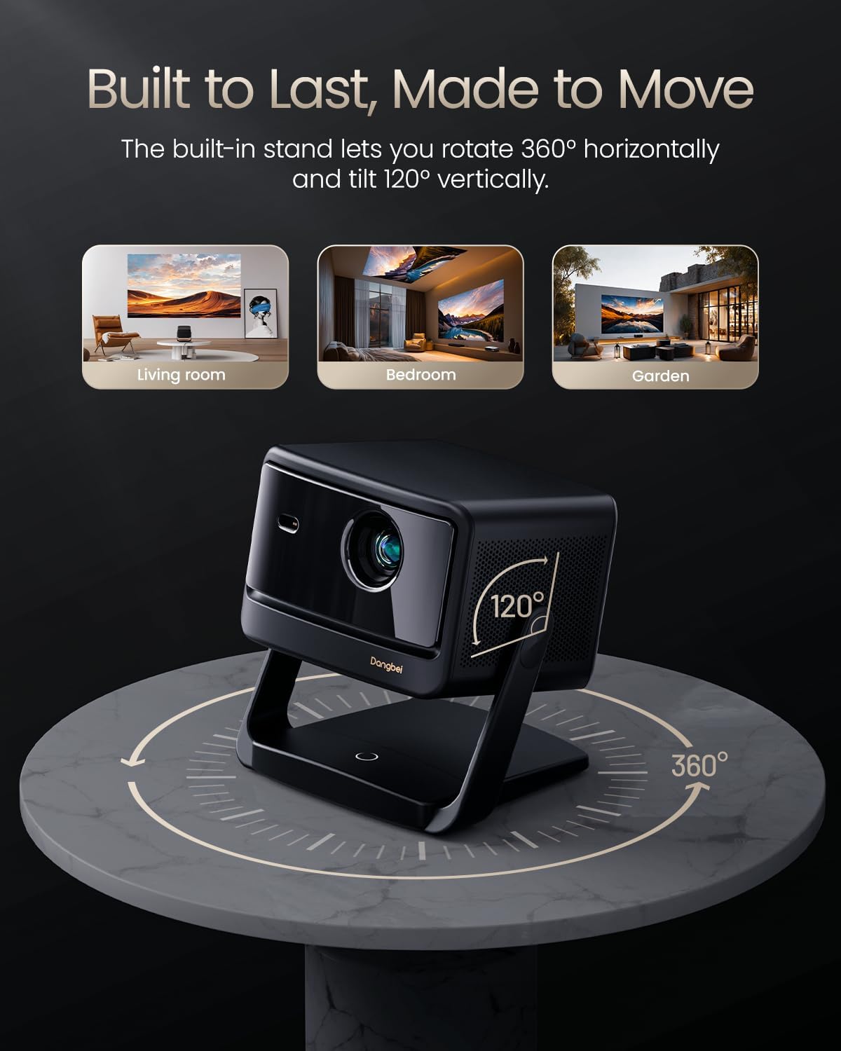 Dangbei DBOX02 Pro 4K Projector GTV, 2000 ISO Lumens, HDR10+, Dolby Audio, 3D Ready, Auto Keystone/Focus, 300" Screen, WiFi & Bluetooth Home Theater Projector for Bedroom