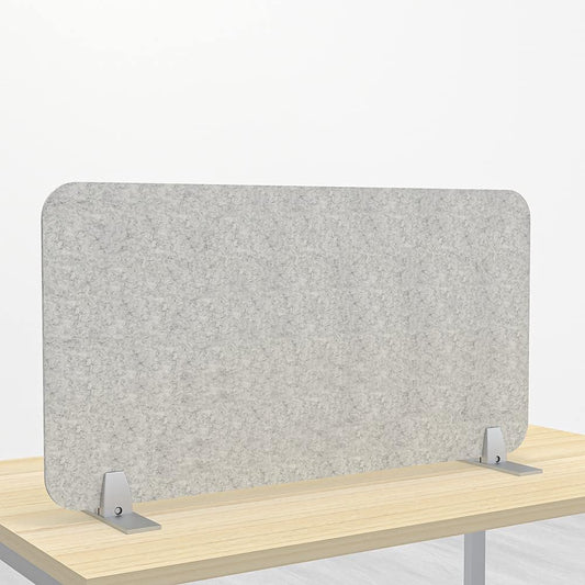 Freestanding Acoustic Desk Divider with Mount | Eco-Friendly Privacy Screen Panel | Noise Reducing Desk Partition | Tackboard Option & Easy to Install | Made from Recycled Plastic | White - 18" X47"