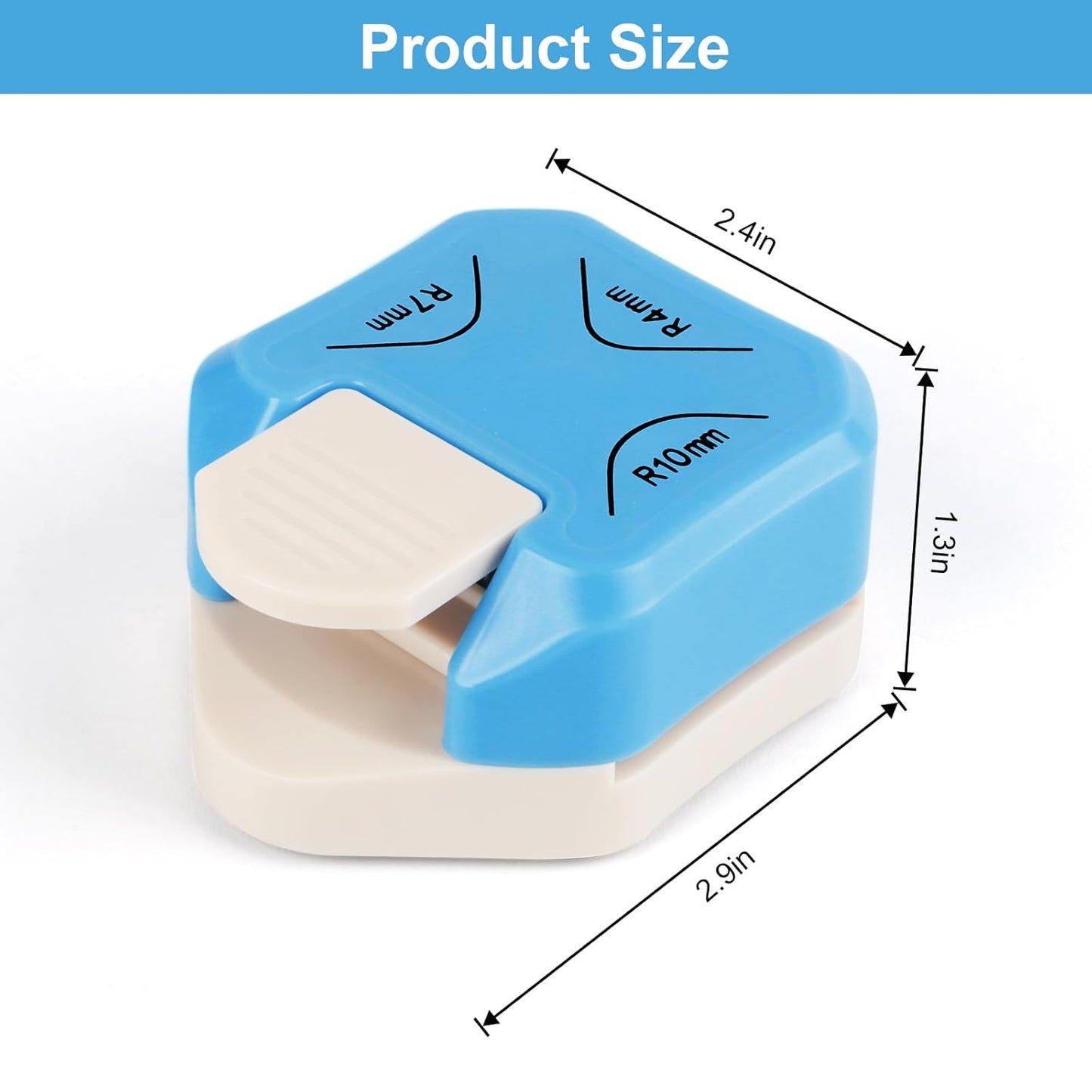 Paper Corner Rounder Punch, Corner Punch Corner Cutter Rounder for Cardstock, 3 in 1 (R4mm, R7mm, R10mm) Round Corners Cutter for Crafts, Card Making, Scrapbook Supplies