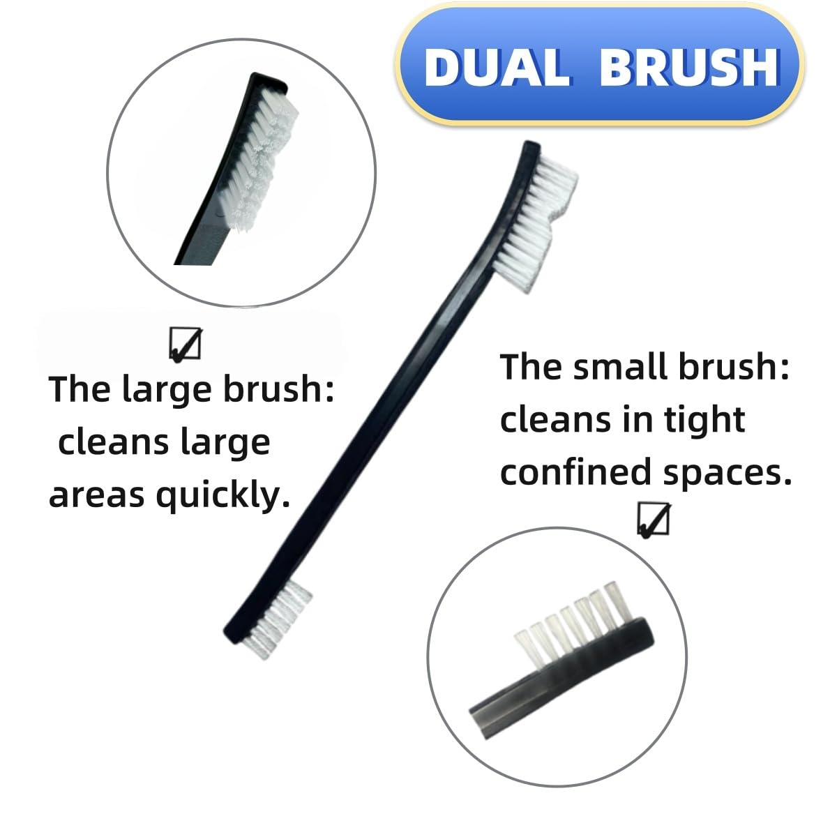 10 Nylon Brushes for Sneakers, Aquariums & Electronics – Non-Scratch, Includes Angled Brush for Bicycle Chains - Perfect for Tight Spaces - Car Detailing Nylon Brushes for Guns, Tiles & Car Interiors