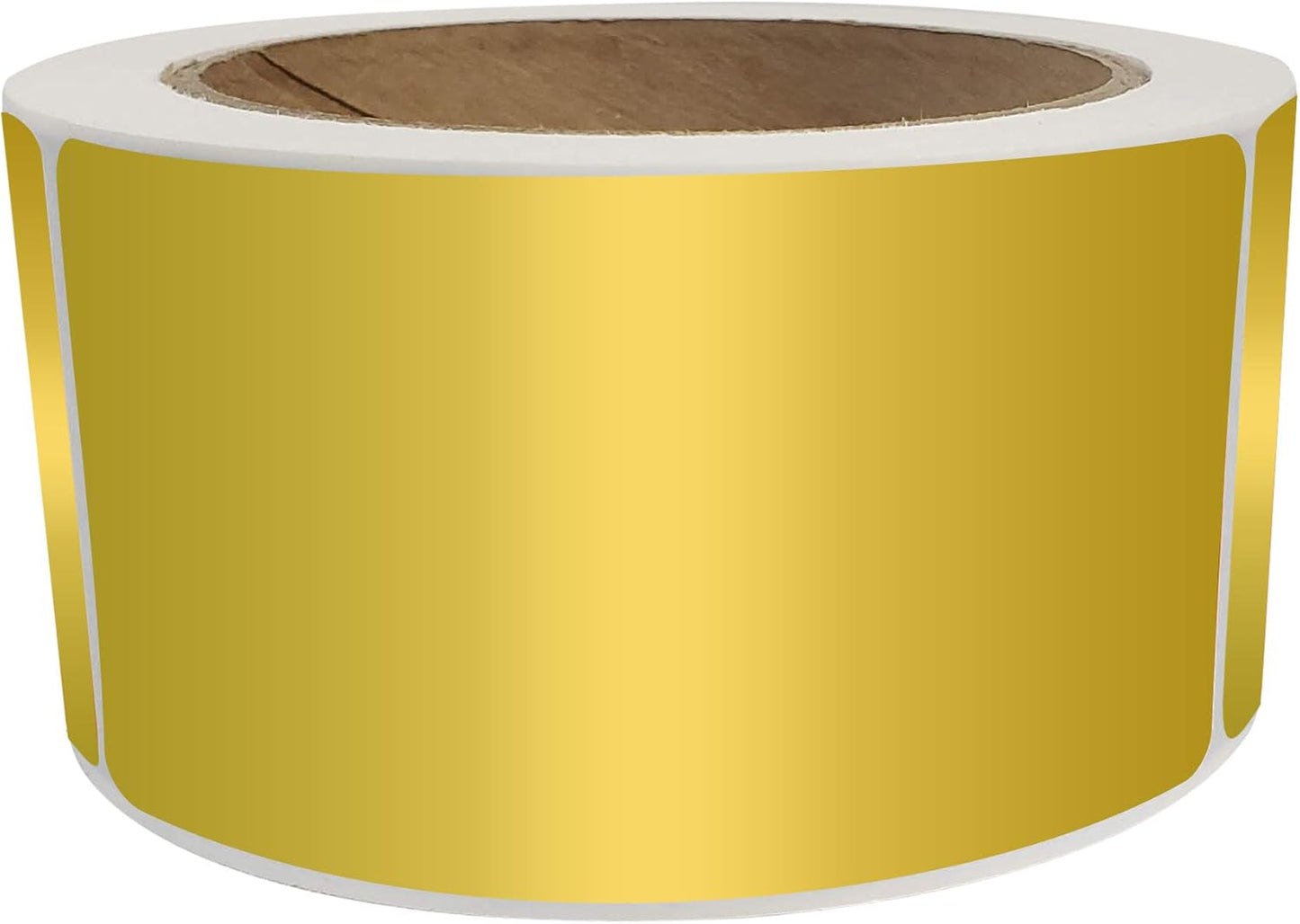 Royal Green 4x2 Labels Metallic Gold Stickers Roll (7.5cm x 2.5cm) Rectangular Adhesive Gift Label - 250 Pack