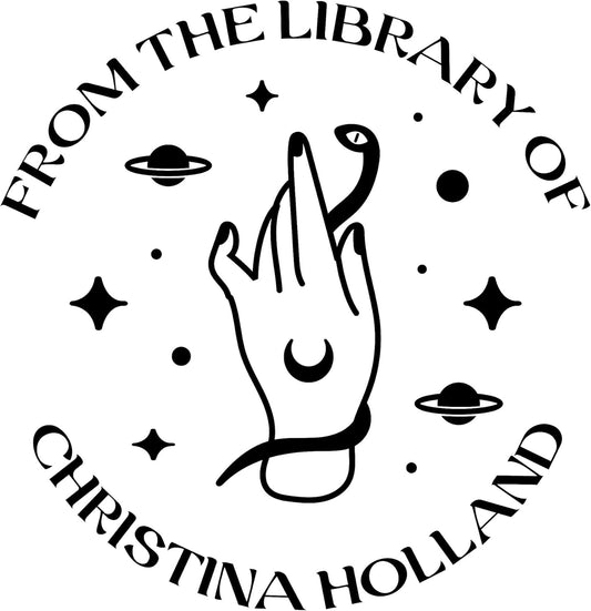 from The Library of Embossers & Stamps for Fantasy Book Readers | Custom Embosser | Custom Stamp | Ex Libris | Elevate Your Fantasy Collection of Stories and Novels (Design 6, Self-Inking Stamp)